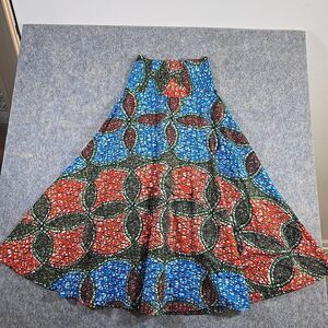 Kamanga Sz S / M High Waist Maxi Skirt African Long Skirt Elastic Waist Zambia